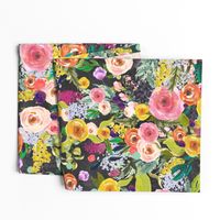 Autumn Blooms Floral Print // Chalkboard (Large)