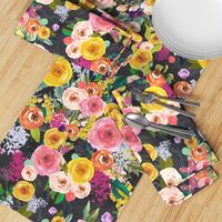 Autumn Blooms Floral Print // Chalkboard (Large)