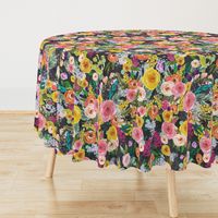 Autumn Blooms Floral Print // Chalkboard (Large)