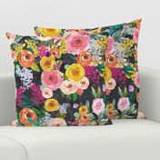 Autumn Blooms Floral Print // Chalkboard (Large)