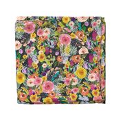 Autumn Blooms Floral Print // Chalkboard (Large)