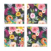 Autumn Blooms Floral Print // Chalkboard (Large)