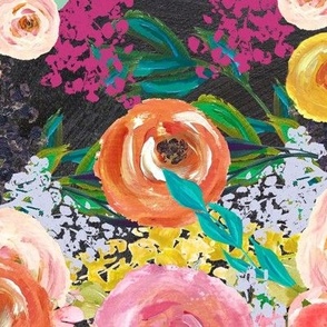 Autumn Blooms Floral Print // Chalkboard (Large)