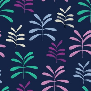 Bromeliads navy and orchid