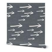 Linen Swoosh Grey Arrows - Grey Linen Arrows