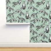 fox // mint green woodland animal cute fox for nursery gender neutral baby quilt cute kids design by andrea lauren