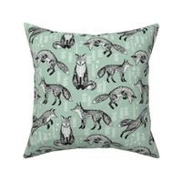 fox // mint green woodland animal cute fox for nursery gender neutral baby quilt cute kids design by andrea lauren