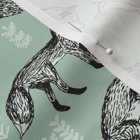 fox // mint green woodland animal cute fox for nursery gender neutral baby quilt cute kids design by andrea lauren