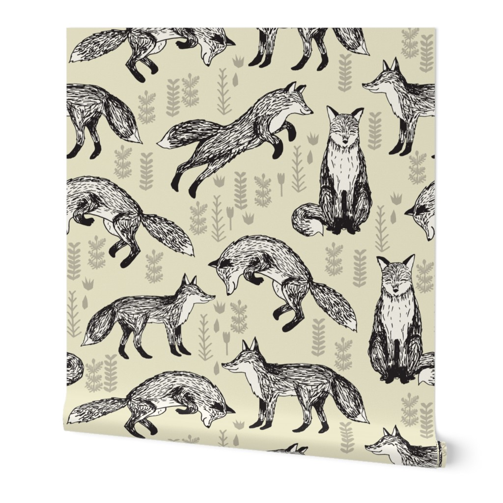 fox // off-white cream baby neutral kids nursery sweet foxes for gender neutral nursery