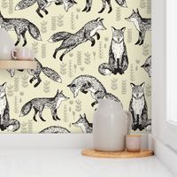 fox // off-white cream baby neutral kids nursery sweet foxes for gender neutral nursery