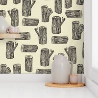 tree logs // forest woodland tree log tree stump cream gender neutral cream soft baby nursery crib bedding 