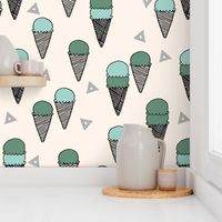 ice cream cone // summer tropical sweets food sweet ice cream cone fabrics