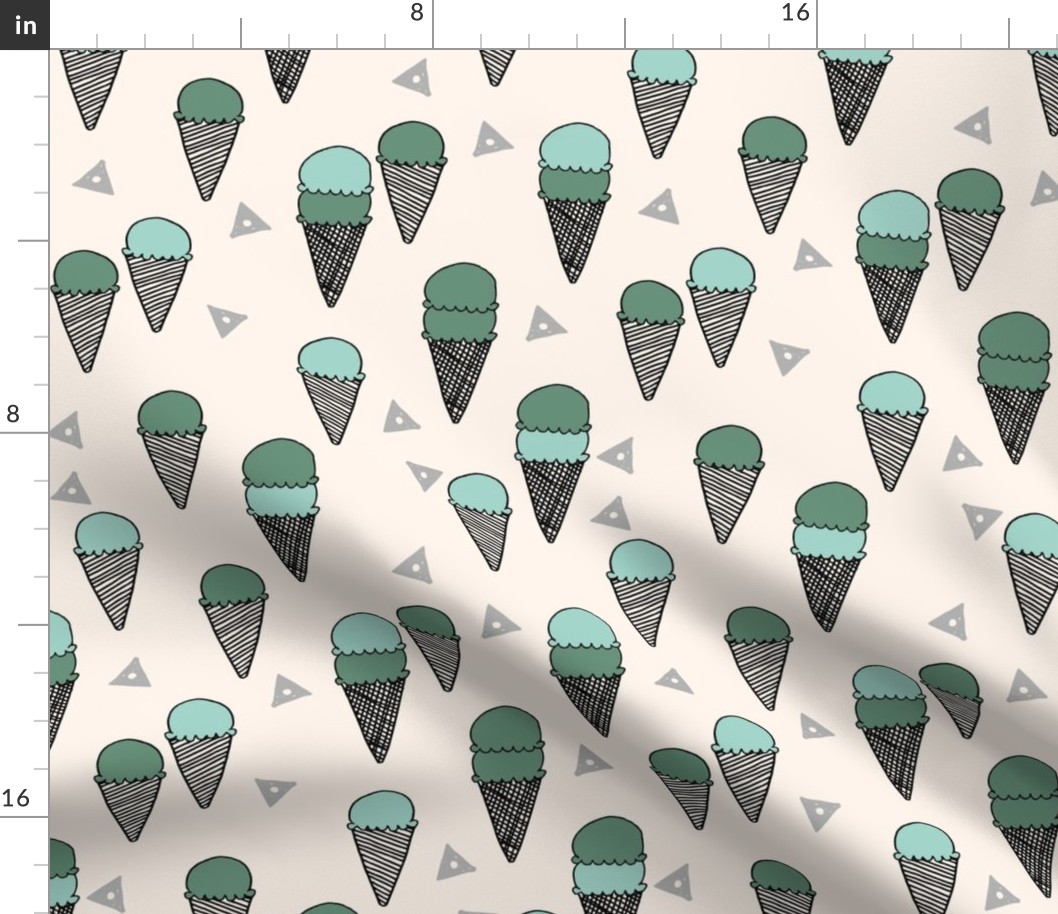 ice cream cone // summer tropical sweets food sweet ice cream cone fabrics