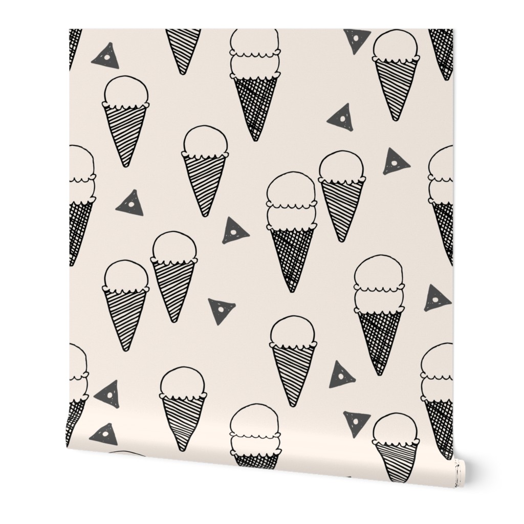 ice cream cones // ice cream cone fabric sweets summer tropical kids fun illustration food design print 