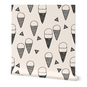 ice cream cones // ice cream cone fabric sweets summer tropical kids fun illustration food design print 