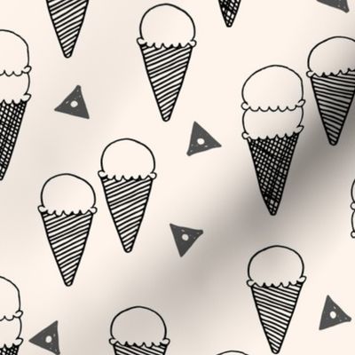 ice cream cones // ice cream cone fabric sweets summer tropical kids fun illustration food design print 