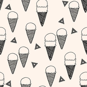 ice cream cones // ice cream cone fabric sweets summer tropical kids fun illustration food design print 