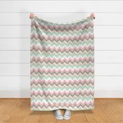 Mint, Blush, Peach, Grey Triangle Arrow Chevron