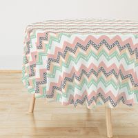 Mint, Blush, Peach, Grey Triangle Arrow Chevron