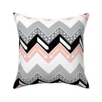 Grey, Blush, Black Arrow Chevron