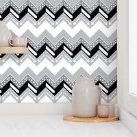 Black, Grey, White Arrow Triangle Chevron