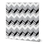 Black, Grey, White Arrow Triangle Chevron