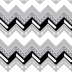 Black, Grey, White Arrow Triangle Chevron