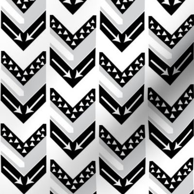 Black, Grey, White Arrow Chevron - Arrows and Triangles