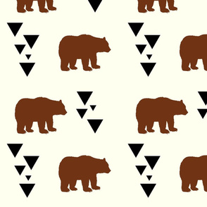 Geometric Bears - Brown Bears Black Triangles 