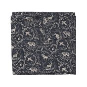 Winter Woodland Toile (black solid/burlap) LRG 