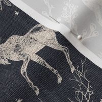 Winter Woodland Toile (black solid/burlap) LRG 