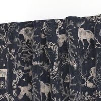 Winter Woodland Toile (black solid/burlap) LRG 