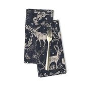 Winter Woodland Toile (black solid/burlap) LRG 