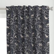 Winter Woodland Toile (black solid/burlap) LRG 