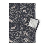 Winter Woodland Toile (black solid/burlap) LRG 