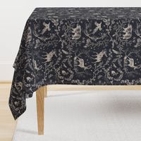 Winter Woodland Toile (black solid/burlap) LRG 