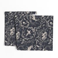 Winter Woodland Toile (black solid/burlap) LRG 