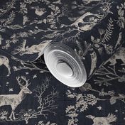 Winter Woodland Toile (black solid/burlap) LRG 