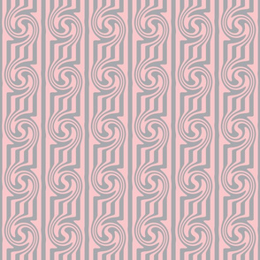 Pink Grey Swirly Stripes