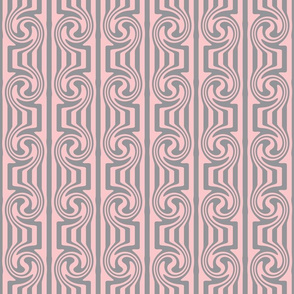 Pink Grey Mixed Swirly Stripes
