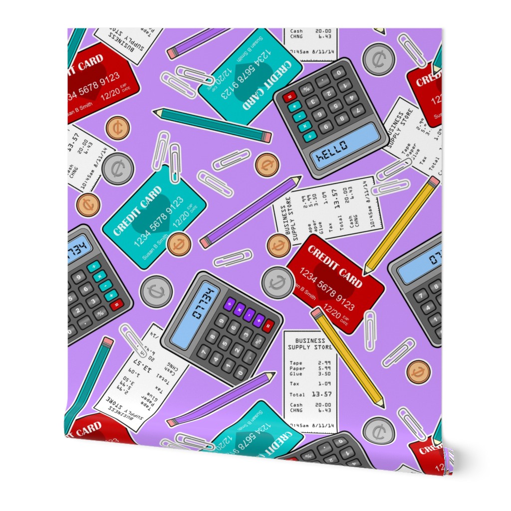 Accounting / Accountant Themed Pattern Purple
