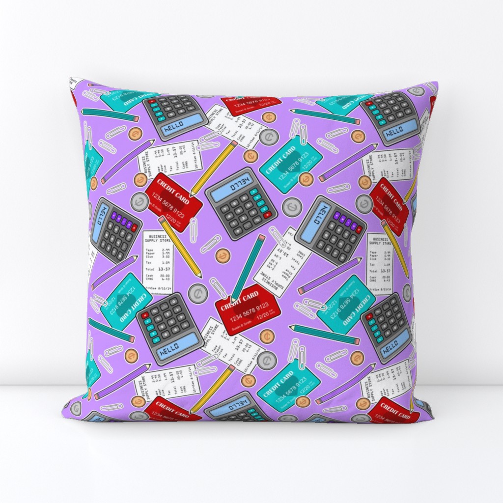 Accounting / Accountant Themed Pattern Purple