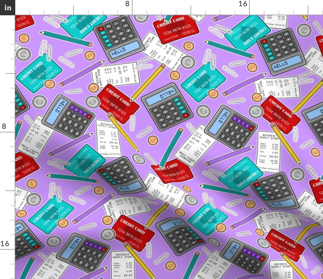 Accounting / Accountant Themed Pattern Purple