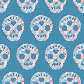 geometric sugar skull pastel