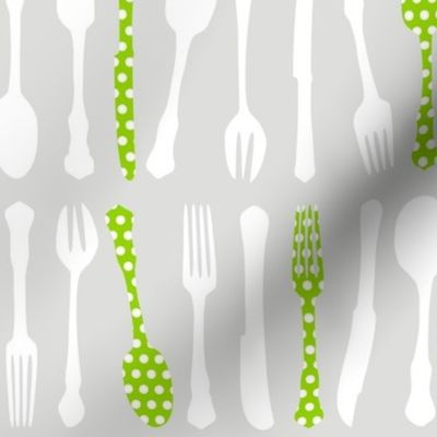 Cutlery Polka Lime