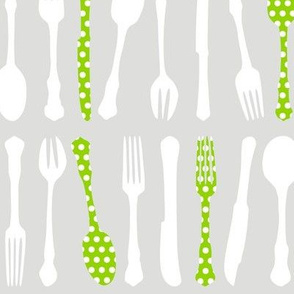 Cutlery Polka Lime