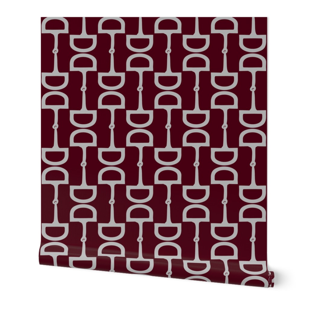 Snaffle Bits Burgundy and Grey - rotated