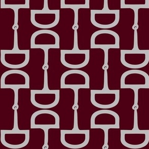 Snaffle Bits Burgundy and Grey - rotated