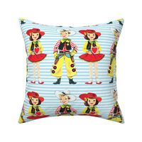  vintage kids kitsch cowboys cowgirls texas wild wild west western valentines stripes children sheriffs boys girls hearts