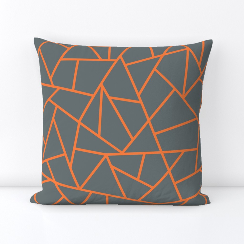 Abstract Geometric Tangerine on Shadow  Large